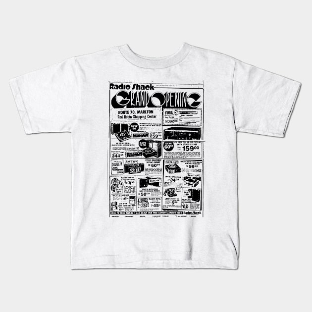 Radio Shack VIntage Ad Kids T-Shirt by CultOfRomance